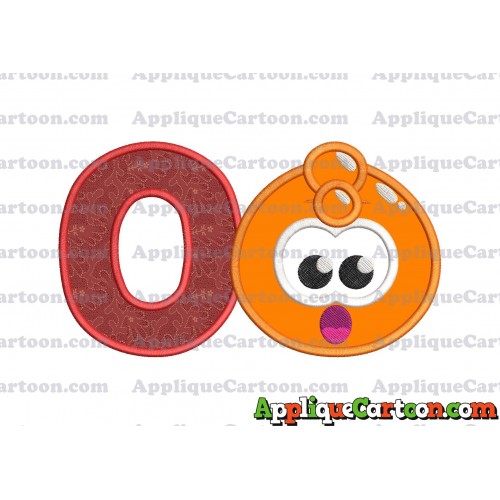 Orange Jelly Applique Embroidery Design With Alphabet O