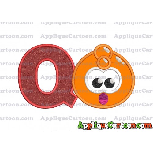 Orange Jelly Applique Embroidery Design With Alphabet Q