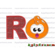 Orange Jelly Applique Embroidery Design With Alphabet R
