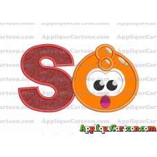 Orange Jelly Applique Embroidery Design With Alphabet S