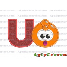 Orange Jelly Applique Embroidery Design With Alphabet U