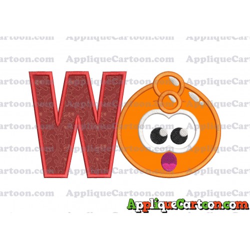 Orange Jelly Applique Embroidery Design With Alphabet W