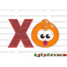 Orange Jelly Applique Embroidery Design With Alphabet X