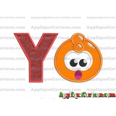 Orange Jelly Applique Embroidery Design With Alphabet Y