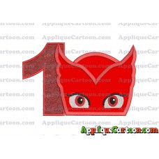 Owlette Pj Masks Applique 01 Embroidery Design Birthday Number 1