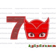 Owlette Pj Masks Applique 01 Embroidery Design Birthday Number 7