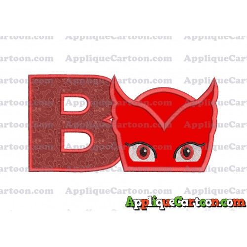 Owlette Pj Masks Applique 01 Embroidery Design With Alphabet B