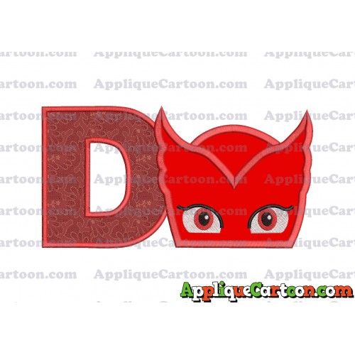 Owlette Pj Masks Applique 01 Embroidery Design With Alphabet D