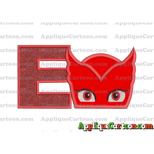 Owlette Pj Masks Applique 01 Embroidery Design With Alphabet E