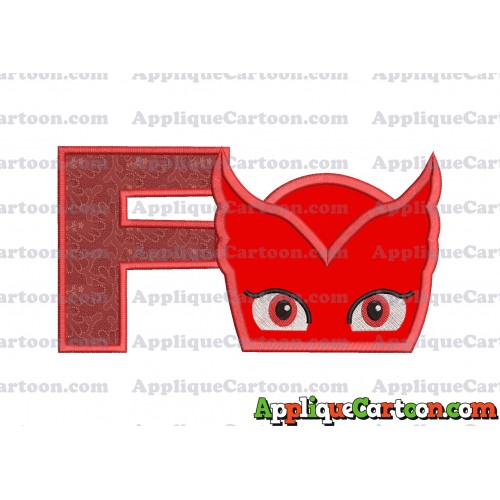 Owlette Pj Masks Applique 01 Embroidery Design With Alphabet F