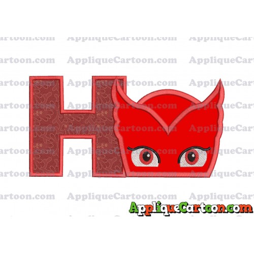Owlette Pj Masks Applique 01 Embroidery Design With Alphabet H