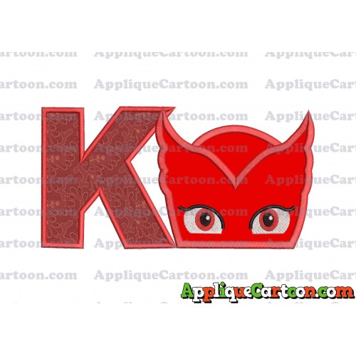 Owlette Pj Masks Applique 01 Embroidery Design With Alphabet K
