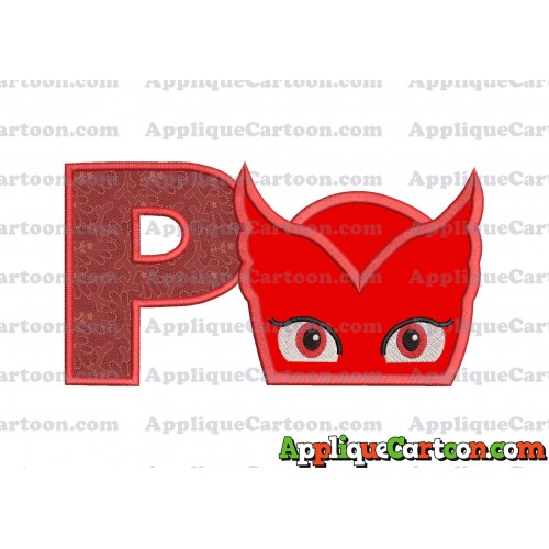 Owlette Pj Masks Applique 01 Embroidery Design With Alphabet P