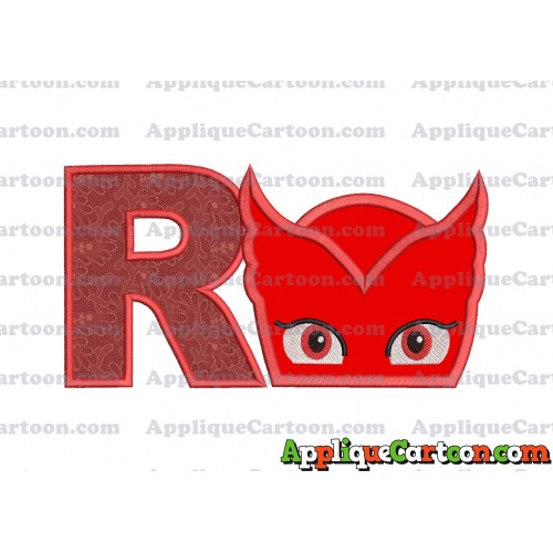 Owlette Pj Masks Applique 01 Embroidery Design With Alphabet R