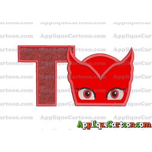 Owlette Pj Masks Applique 01 Embroidery Design With Alphabet T