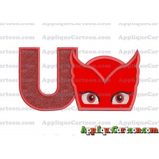Owlette Pj Masks Applique 01 Embroidery Design With Alphabet U