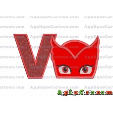 Owlette Pj Masks Applique 01 Embroidery Design With Alphabet V