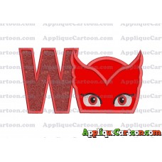 Owlette Pj Masks Applique 01 Embroidery Design With Alphabet W