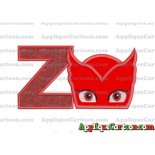Owlette Pj Masks Applique 01 Embroidery Design With Alphabet Z