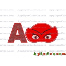 Owlette Pj Masks Applique 02 Embroidery Design With Alphabet A