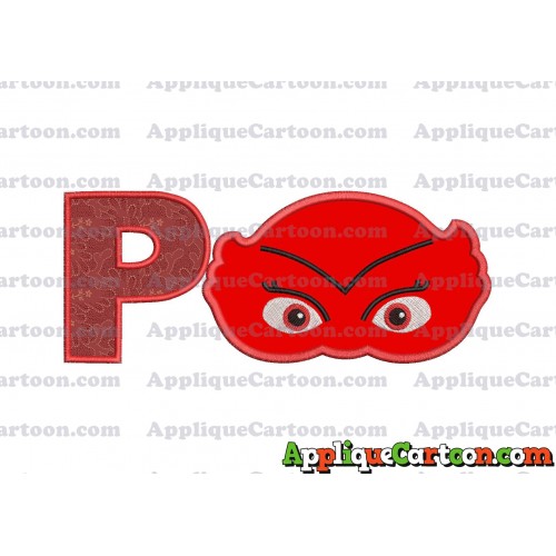 Owlette Pj Masks Applique 02 Embroidery Design With Alphabet P