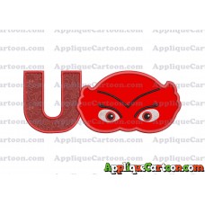 Owlette Pj Masks Applique 02 Embroidery Design With Alphabet U
