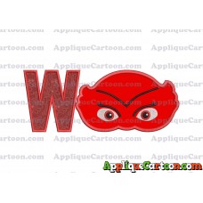 Owlette Pj Masks Applique 02 Embroidery Design With Alphabet W