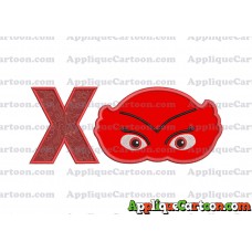 Owlette Pj Masks Applique 02 Embroidery Design With Alphabet X
