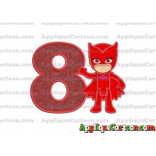 Owlette Pj Masks Applique 03 Embroidery Design Birthday Number 8