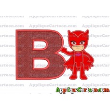 Owlette Pj Masks Applique 03 Embroidery Design With Alphabet B
