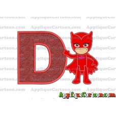 Owlette Pj Masks Applique 03 Embroidery Design With Alphabet D