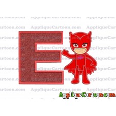 Owlette Pj Masks Applique 03 Embroidery Design With Alphabet E