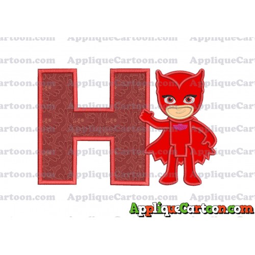 Owlette Pj Masks Applique 03 Embroidery Design With Alphabet H