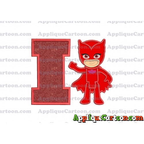 Owlette Pj Masks Applique 03 Embroidery Design With Alphabet I