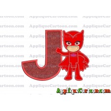 Owlette Pj Masks Applique 03 Embroidery Design With Alphabet J