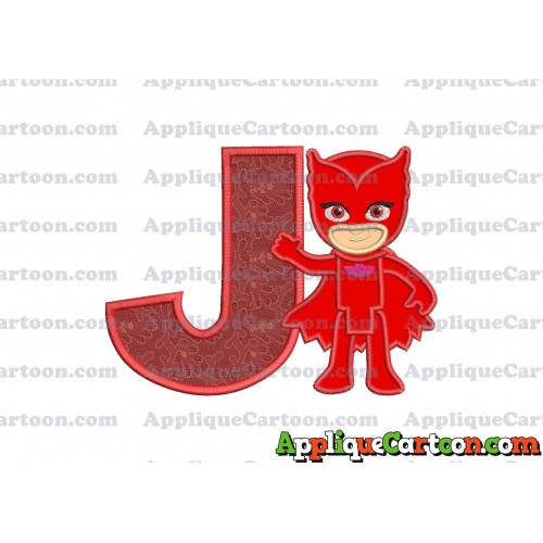 Owlette Pj Masks Applique 03 Embroidery Design With Alphabet J