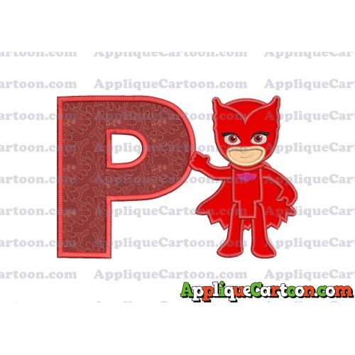 Owlette Pj Masks Applique 03 Embroidery Design With Alphabet P