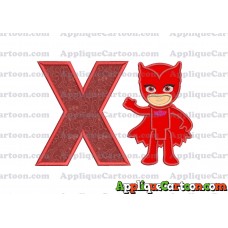 Owlette Pj Masks Applique 03 Embroidery Design With Alphabet X