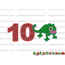 Pascal Tangled Applique Embroidery Design Birthday Number 10