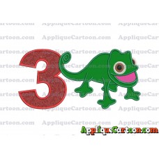 Pascal Tangled Applique Embroidery Design Birthday Number 3