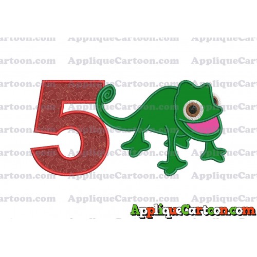 Pascal Tangled Applique Embroidery Design Birthday Number 5