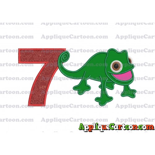 Pascal Tangled Applique Embroidery Design Birthday Number 7