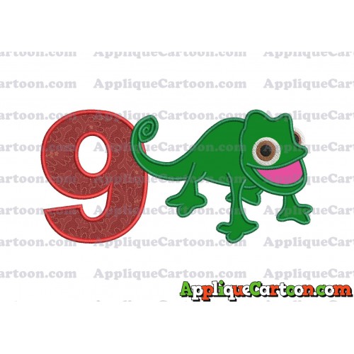 Pascal Tangled Applique Embroidery Design Birthday Number 9