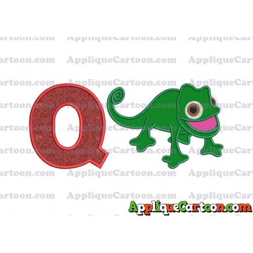 Pascal Tangled Applique Embroidery Design With Alphabet Q