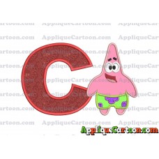 Patrick Star Spongebob Applique Embroidery Design With Alphabet C