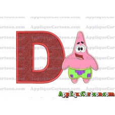 Patrick Star Spongebob Applique Embroidery Design With Alphabet D
