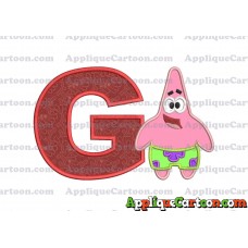 Patrick Star Spongebob Applique Embroidery Design With Alphabet G