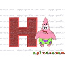 Patrick Star Spongebob Applique Embroidery Design With Alphabet H