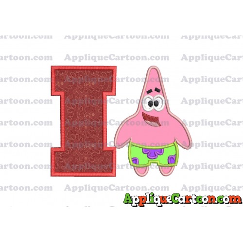 Patrick Star Spongebob Applique Embroidery Design With Alphabet I