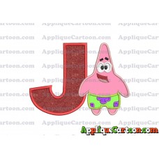 Patrick Star Spongebob Applique Embroidery Design With Alphabet J